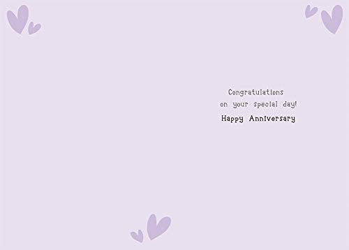 Piccadilly Greetings Blank Anniversary Card with Envelope | 7 x 5 Inches | Multicolor