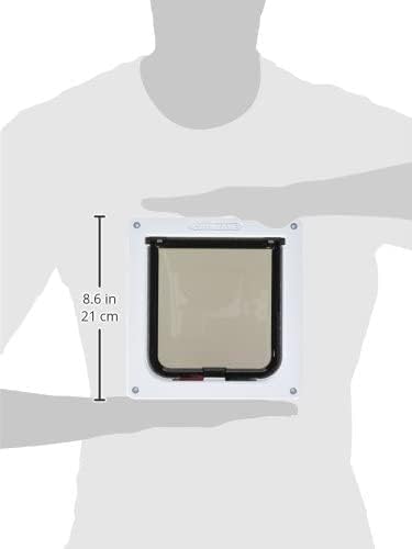 Cat Mate 4 Way Locking Cat Flap with Door Liner to 50mm (2”), White (235W) 5