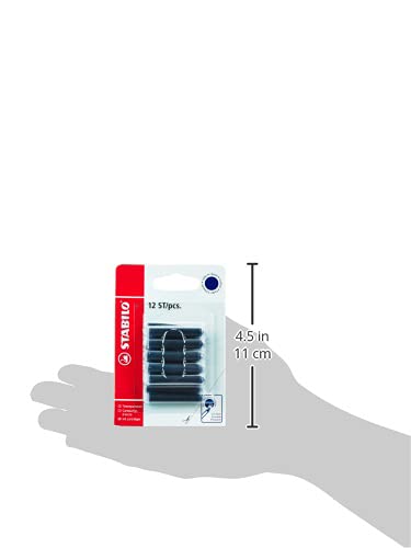 STABILO Pen Refills - 12 Count Blister Pack | Royal Blue Erasable Ink 3