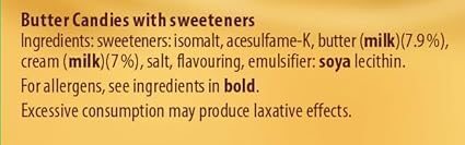 Werther's Original Zuckerfreie Butterkaramell Bonbons, Glutenfrei &amp; Vegetarisch, 42 g Box (20 Stück)