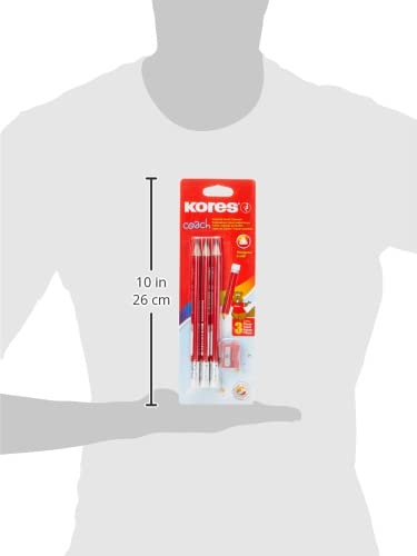 Kores Coach Jumbo HB Graphite Pencil - Soft 4mm Lead, Ergonomic Triangular Shape, with Eraser Tip 3