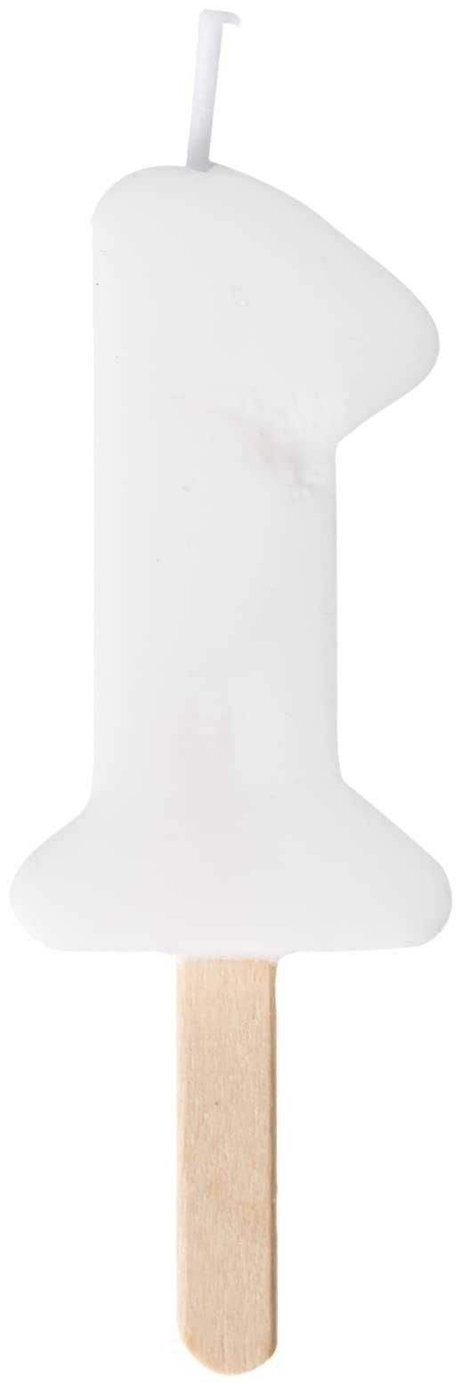 PME Blue Number 1 Birthday Candle - 4.3 cm Small Size | Polka Dot Pattern