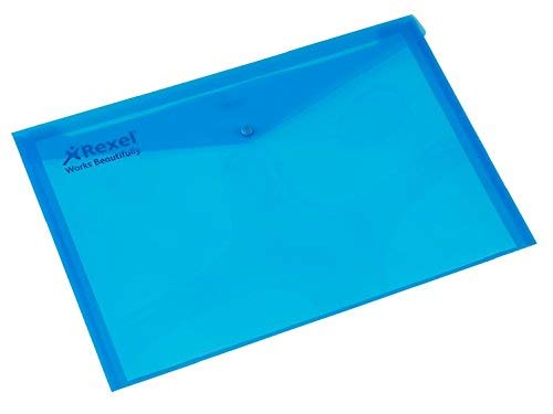 Rexel 111355 Popper Wallets A4 - 1 Piece, Assorted Colour | Polypropylene | 150 Sheet Capacity