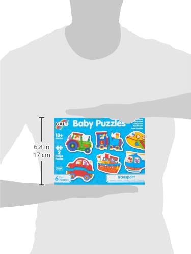 Galt Toys Baby Puzzles - Transport Theme | 6 Shaped 2-Piece Puzzles | Ages 18 Months+ 3