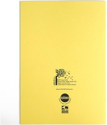 Rhino Stationery Exercise Book | A4 | 64 Page | 10mm Squared Exercise Book | Yellow | Learning Resources | School Books | Pack of 10, VEX677-2925-4 3