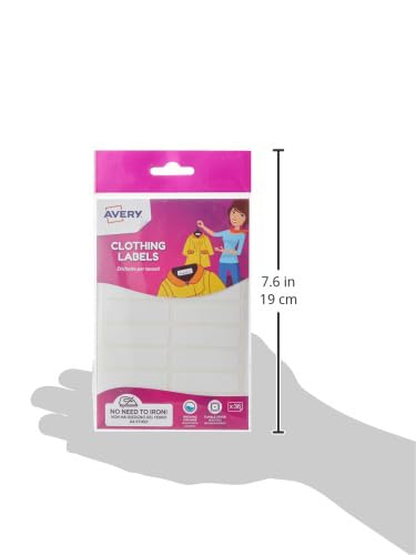 AVERY Clothing Labels - Stick On, Wash-Resistant Name Labels for School Uniforms | 36 Pack, 45 x 13mm 3