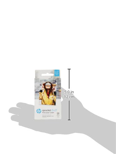 HP Sprocket 2x3 inch Premium Zink Sticky Back Photo Paper, 50 Sheets, White 3