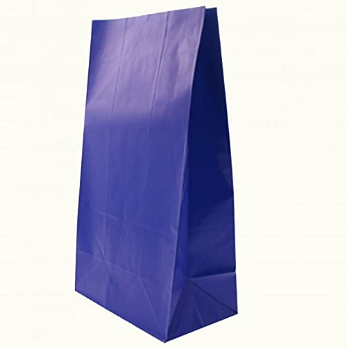 Unique Party Vibrant Royal Blue Paper Gift Bags - 12 Count | 25cm x 13cm | Solid Pattern 3