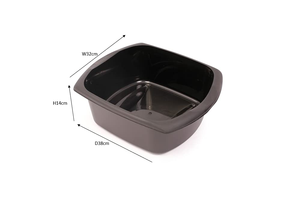 Addis Rectangular Washing Up Bowl - 9.5 Litre Capacity | Soft Black | Made in UK 3