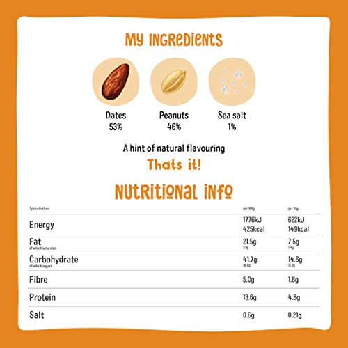 Nakd Peanut Delight Natural Fruit & Nut Bars - Vegan, Gluten Free, No Added Sugar - 35g x 18 Bars 4