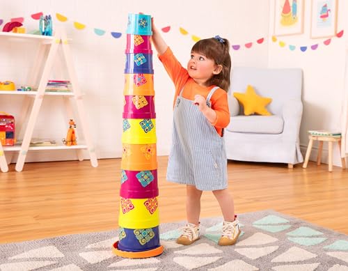 B. toys Bazillion Buckets Nesting Cups - 10 Colorful Stacking Cups for Kids 18m+ 3