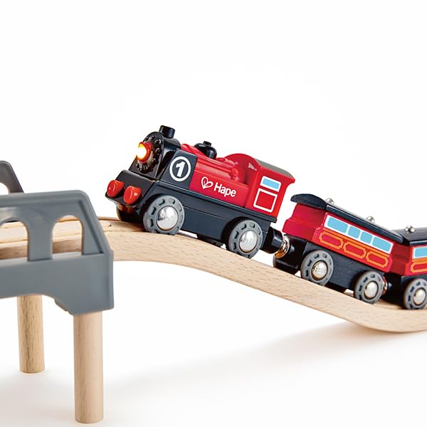 Hape E3703 Battery Powered Train Engine - Forward/Reverse, Light-Up Headlight | Ages 3-8 3