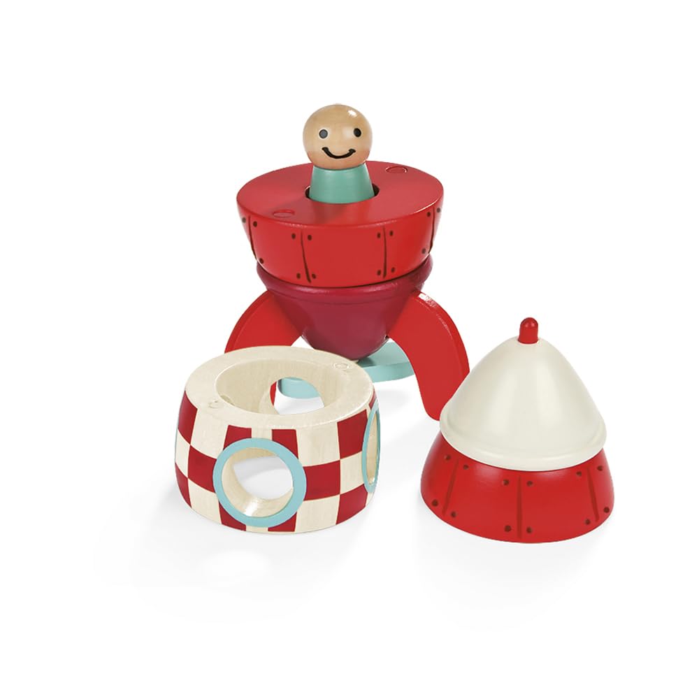 Janod Magnet Rocket Kit - Wooden Building Set for Toddlers 2-6 Years 10