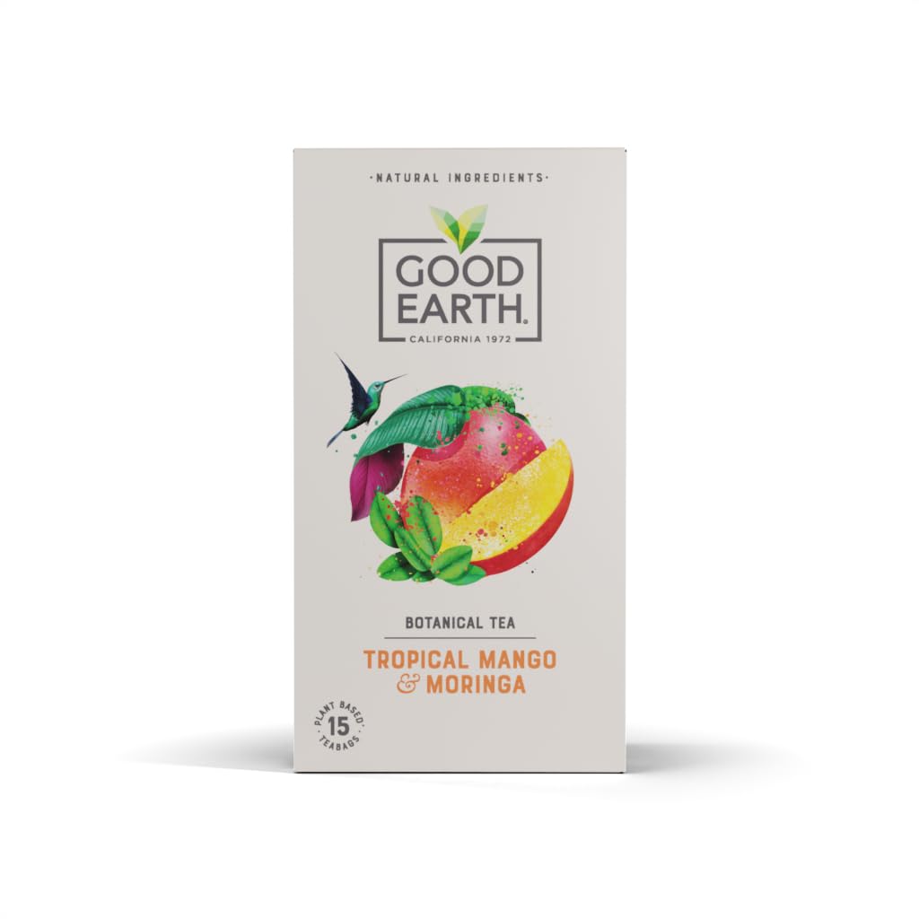 Good Earth Tea Co. Tropical Mango & Moringa Herbal Tea Bags - 15 Count, 42g