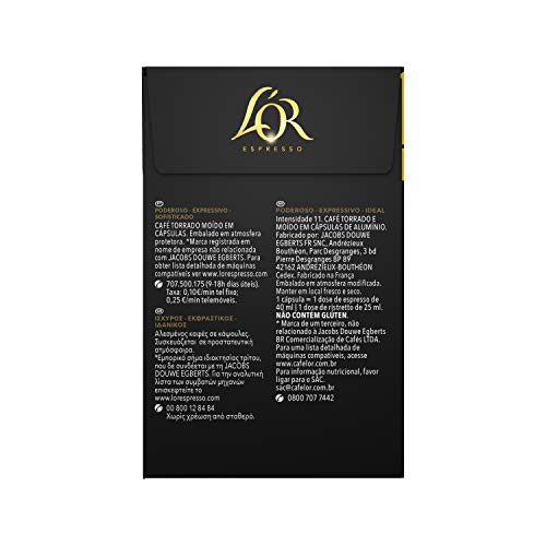 L'OR Espresso Ristretto Intensité 11 - 40 Aluminum Capsules for Nespresso 14