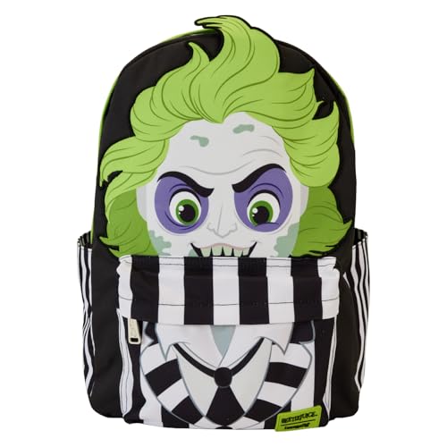 Loungefly Beetlejuice – Gestreifte Jacke – Rucksack in voller Größe