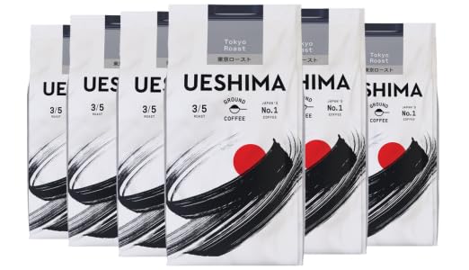 Ueshima Coffee Company Tokyo Roast Ground Coffee - Light Roast Strength 3 | Rainforest Alliance Certified | 200g Pack of 6