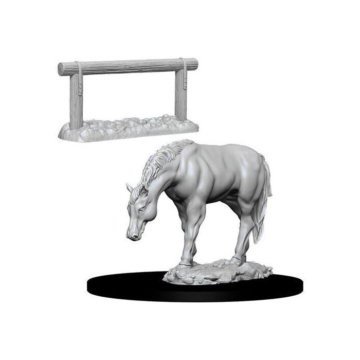 Dungeons & Dragons WizKids Miniature Scenery Pack - Horse & Hitch Post | Primed for Painting 3