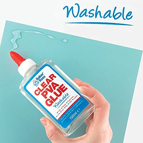 Baker Ross AR533 Clear PVA Glue - 150 ml Washable Liquid Glue for Crafts and Slime 4