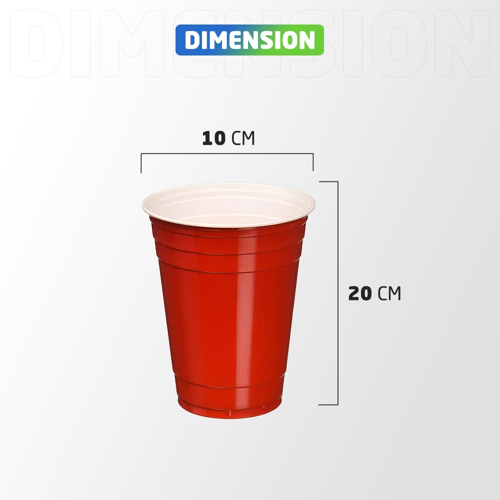 TOIS Party Game Set - 24 Pieces: 10 Red Cups, 10 Blue Cups (16oz) & 4 Balls 3