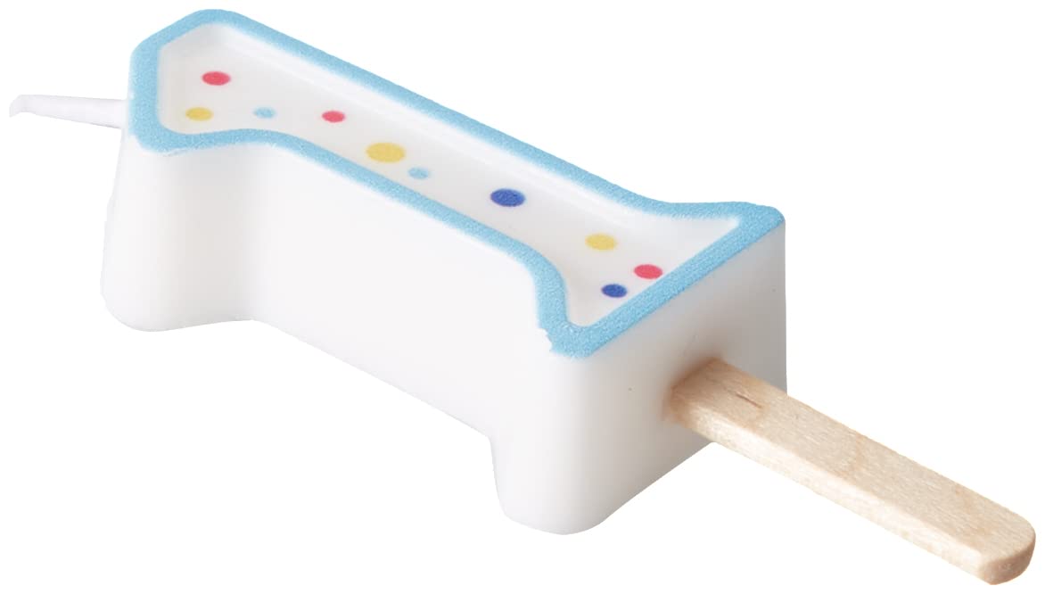 PME Blue Number 1 Birthday Candle - 4.3 cm Small Size | Polka Dot Pattern 3