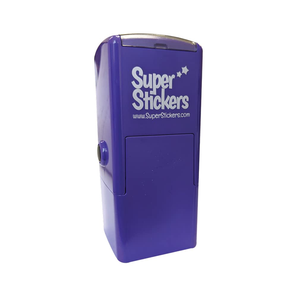 SuperStickers Pre-Inked Star Stamp - Purple Ink | 28mm Impression Size 3