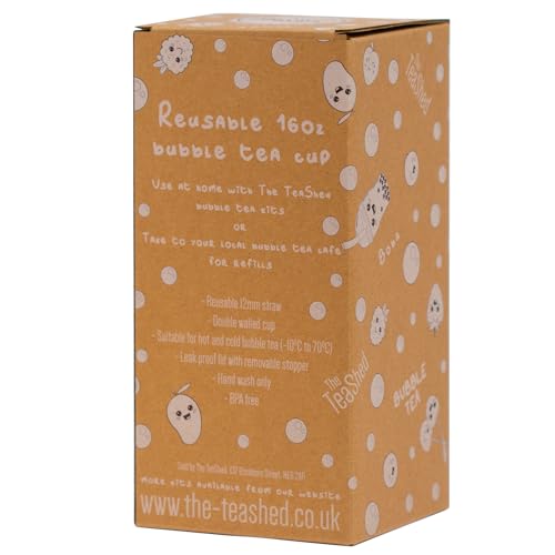Das TeaShed Bubble Tea-Geschenkset mit Becher und Strohhalm – wiederverwendbar, 473 ml, auslaufsicher, BPA-frei 4