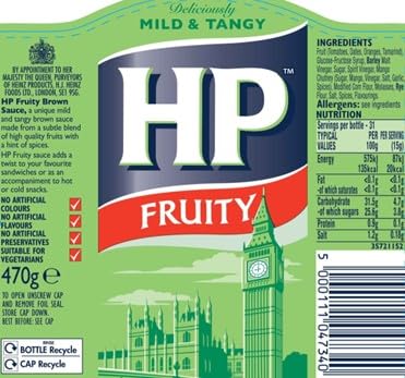 HP Sauce Mild-würzige fruchtige braune Sauce, 470g 6