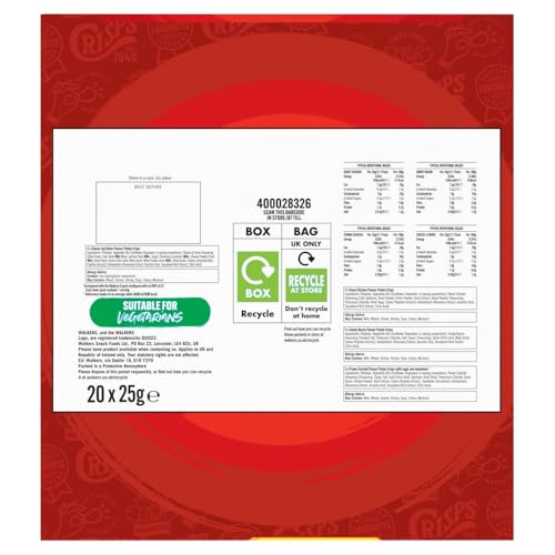 Walkers Meaty Variety Multipack Chips 20x25g 11