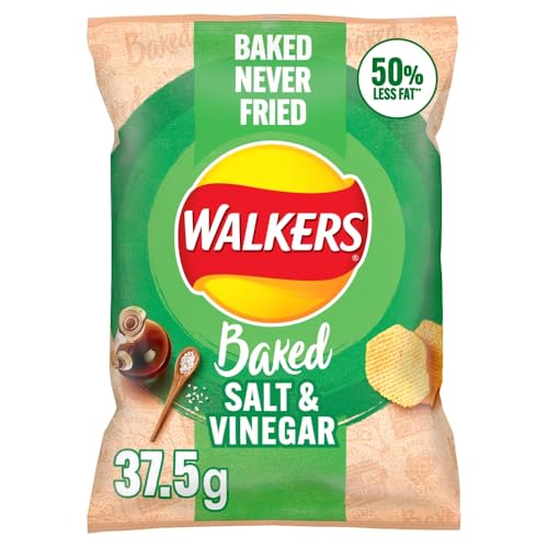 Walkers Gebackene Salz- und Essigchips, 32 x 37,5 g – 50 % weniger Fett, Snacks 6