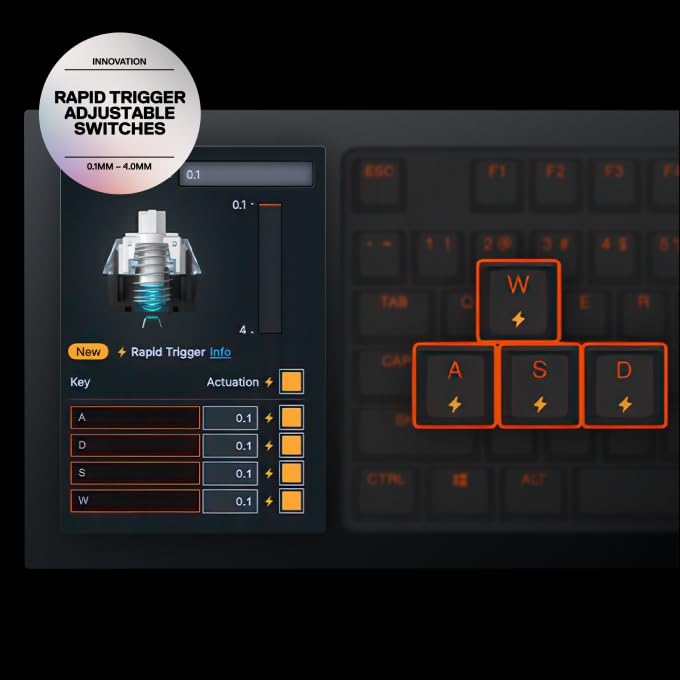SteelSeries Apex Pro Mini Gen 3 - 60 Percent Gaming Keyboard | Adjustable Hall Effect Switches | Rapid Trigger 7