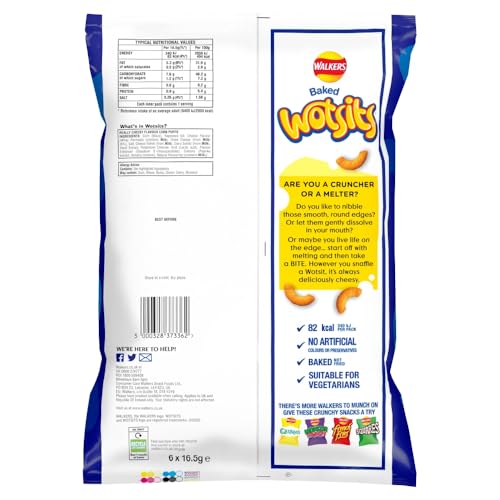 Walkers Wotsits Really Cheesy Baked Snacks Multipack 6x16,5g 4