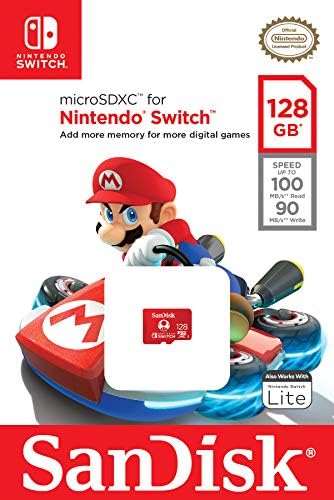SanDisk microSDXC UHS-I Card 128GB for Nintendo Switch | Red | 100MB/s Read Speed 6