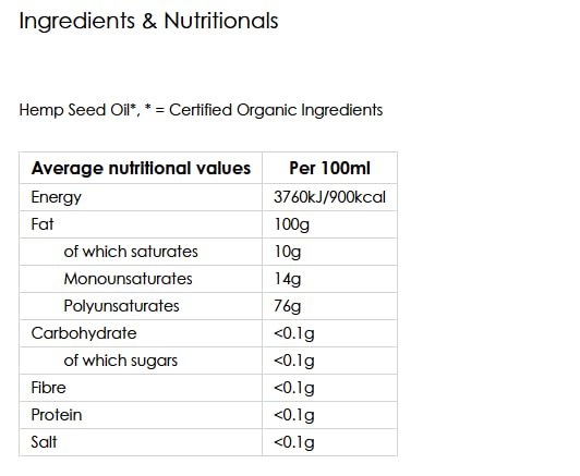 Biona Organic Hemp Seed Oil - Cold-Pressed & Unrefined | 250ml