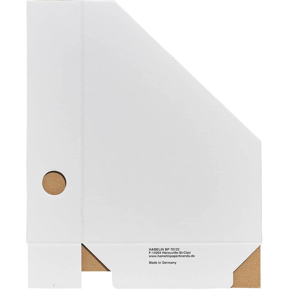 LANDRE Magazine File Set - Pack of 5 Lightweight White Cardboard Organisers for A4 Documents 7