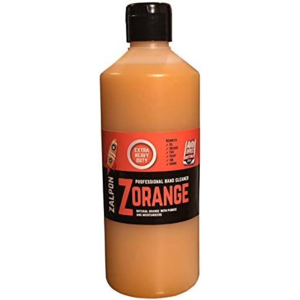 Rozalex Zalpon Zorange Extra Heavy-Duty Hand Cleaner - Orange Scent, Pumice Formula | 500ml Flip-Top