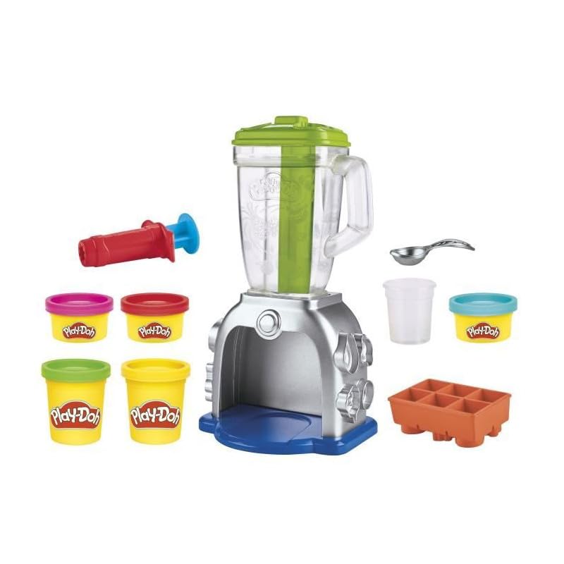 Play-Doh Swirlin' Smoothies Toy Blender Playset | Creative Play for Ages 3+ | Includes 5 Cans Compound 4