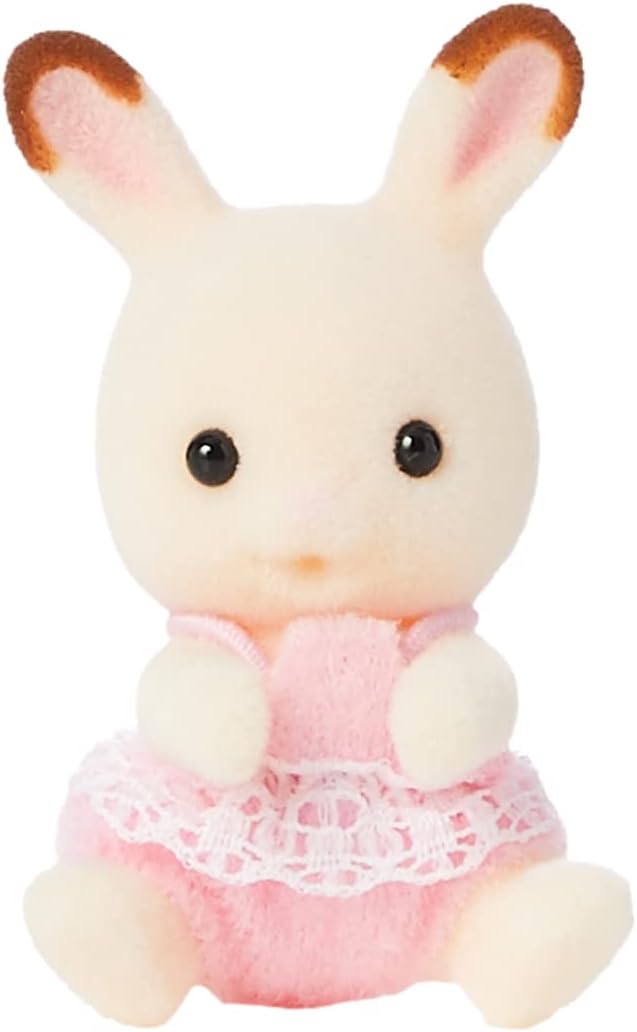 Sylvanian Families Chocolate Rabbit Twins Set - 3-Piece Playset with Posable Figures & Ride-On Toy 3