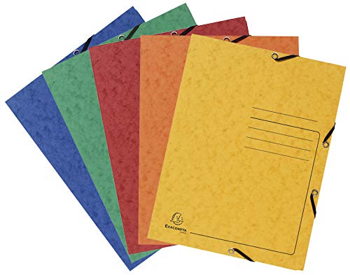 Exacompta Elasticated Folder - A4 Size, 240 x 320mm, Pack of 5 Assorted Colours | Ref 555410E 9