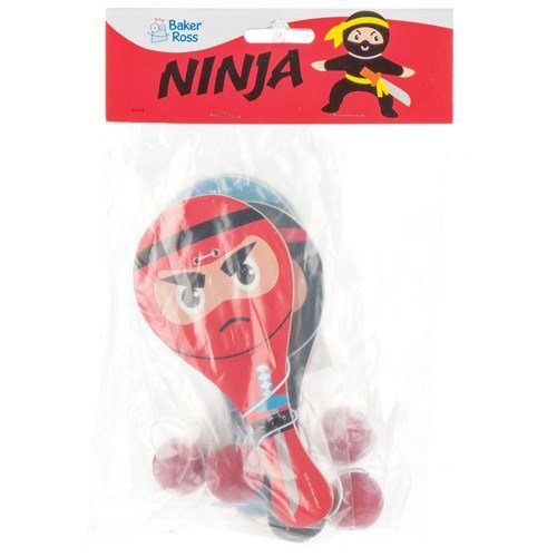 Baker Ross Ninja Paddle Bat and Ball Game - Assorted Designs (Pack of 4) | 15cm Wood Bat 3