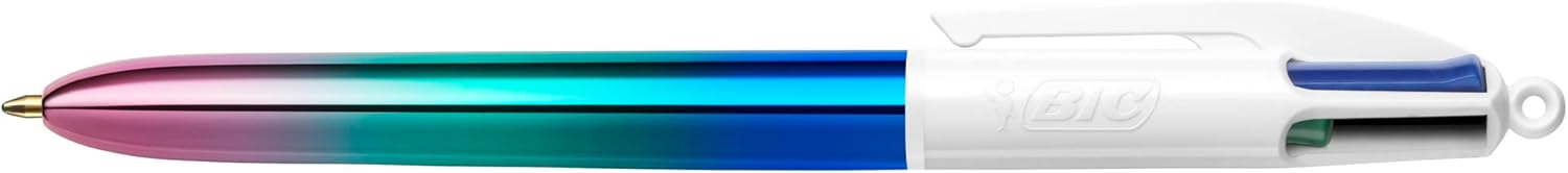 BIC 4 Colours Gradient Retractable Ball Pen Medium Points (1.00 mm) - Tri-Colour