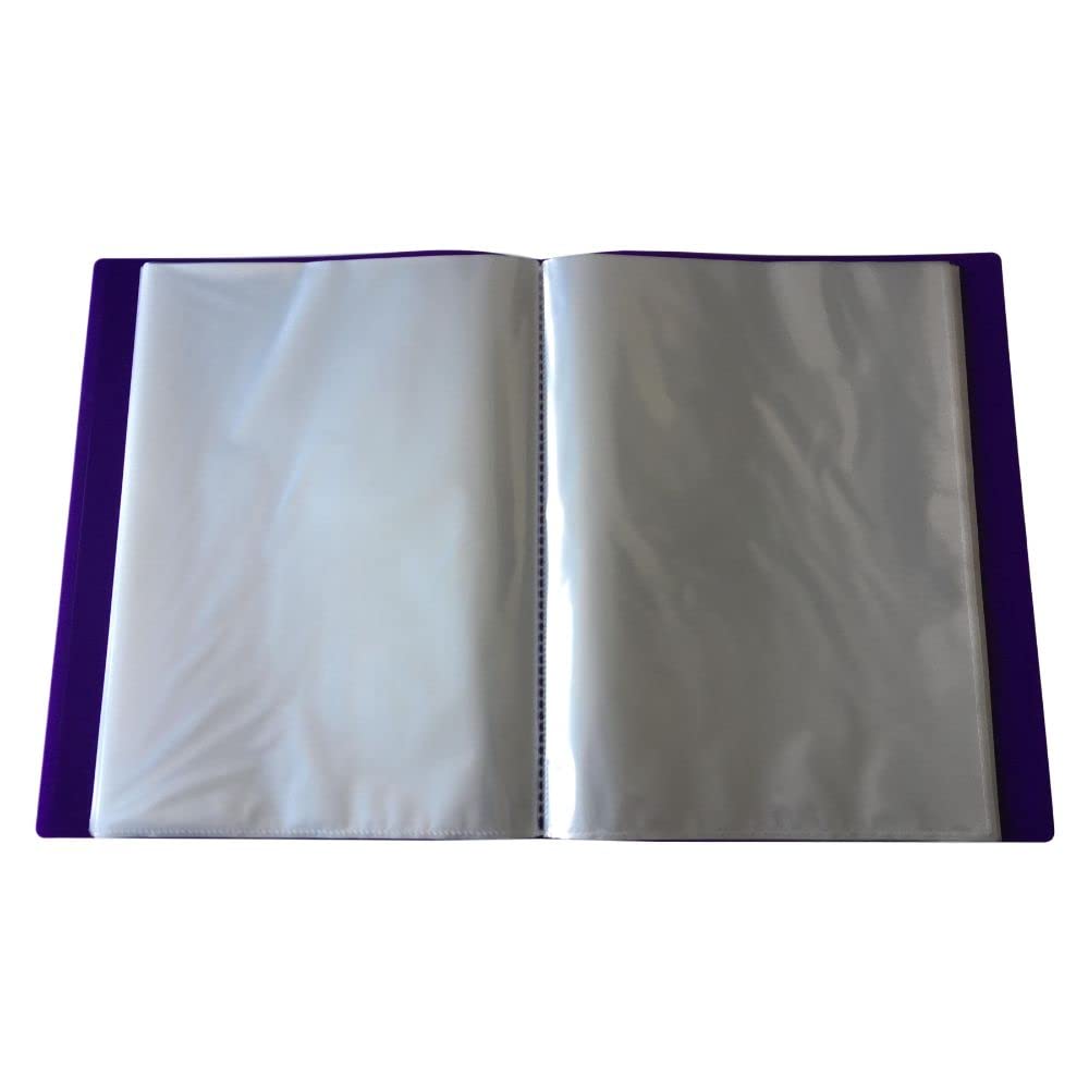Janrax A4 Purple Presentation Book - 20 Pockets, Flexible Cover, Copy Safe 6