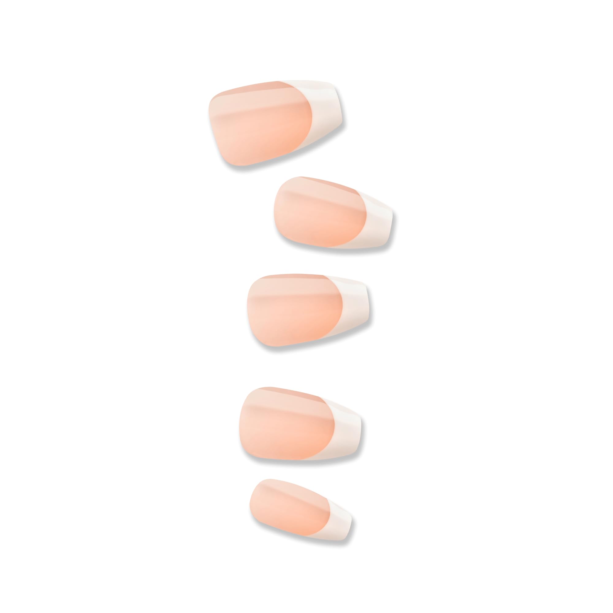 imPRESS Classic French Press-On Nails - No Glue Needed, White Tips, Medium Coffin Shape 6