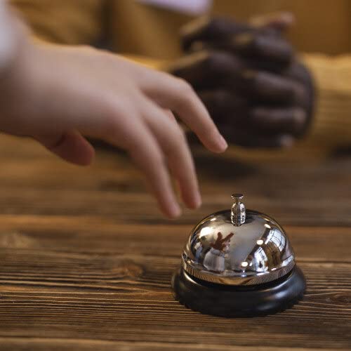 Q-Connect Countertop Reception Bell - Metal Construction | Classic Design | For Hotels & Receptions