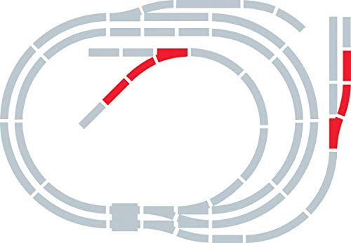 Hornby R8226 OO Gauge Track Extension Pack F - 6-Piece Model Railway Track Set with Straights, Curves, Points & Buffer Stop