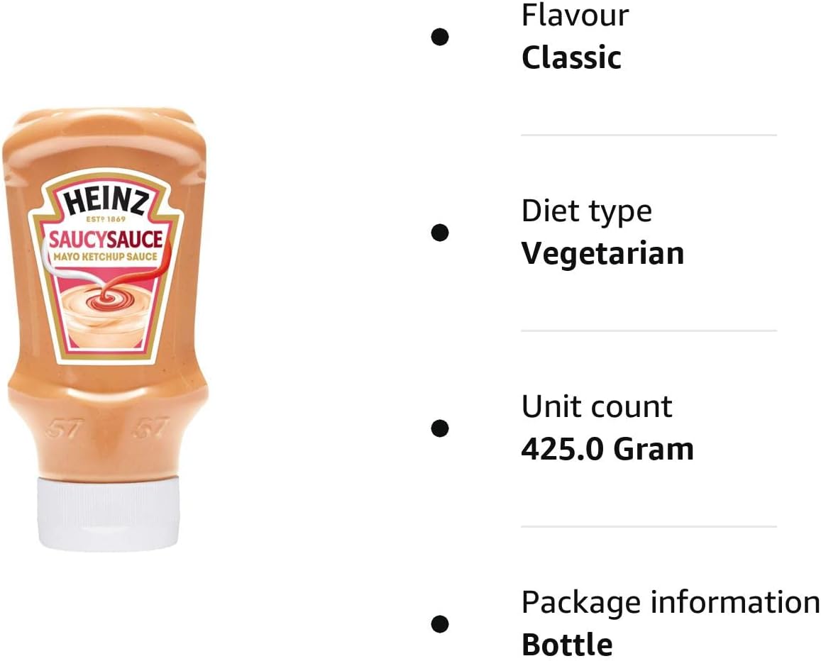 Heinz Saucy Sauce Mayo Ketchup Mischung, 425g 3