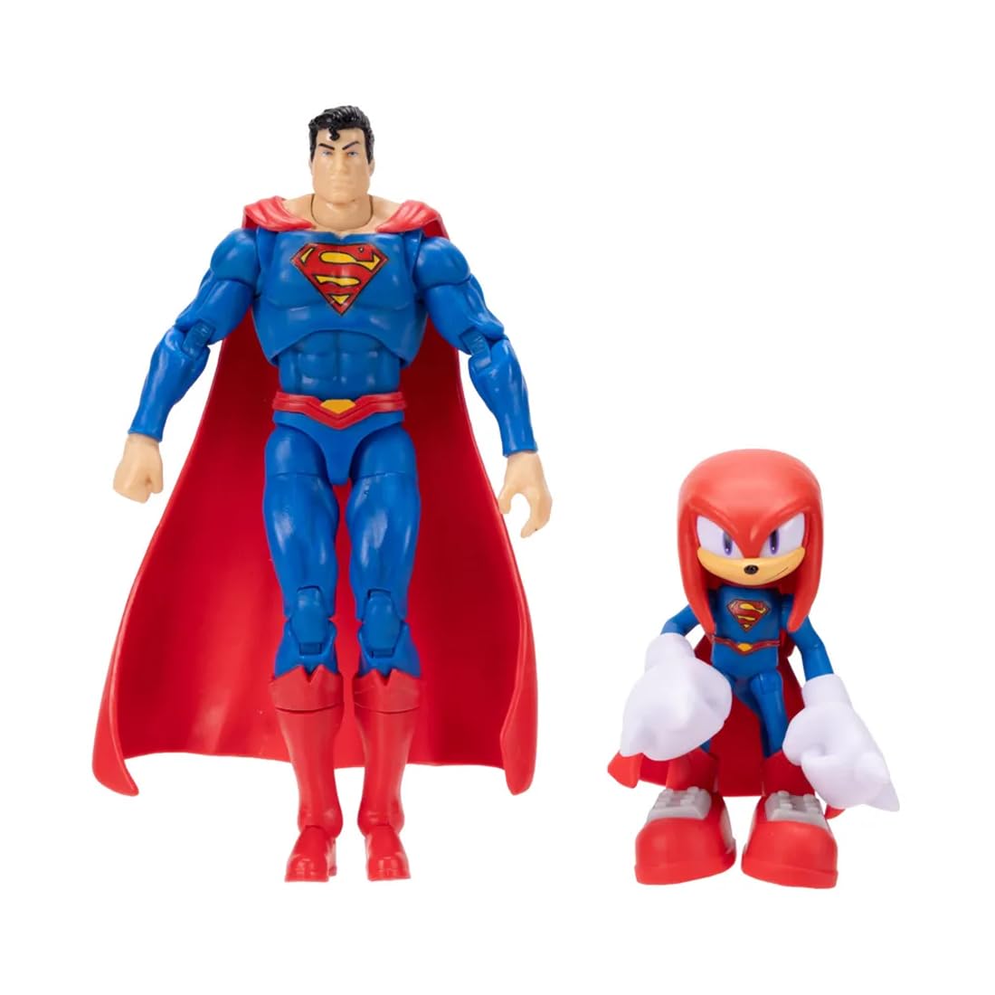 Sonic The Hedgehog DC x Sonic Knuckles as Superman Action Figure Multipack | 2.5' Knuckles, 5' Classic Superman
