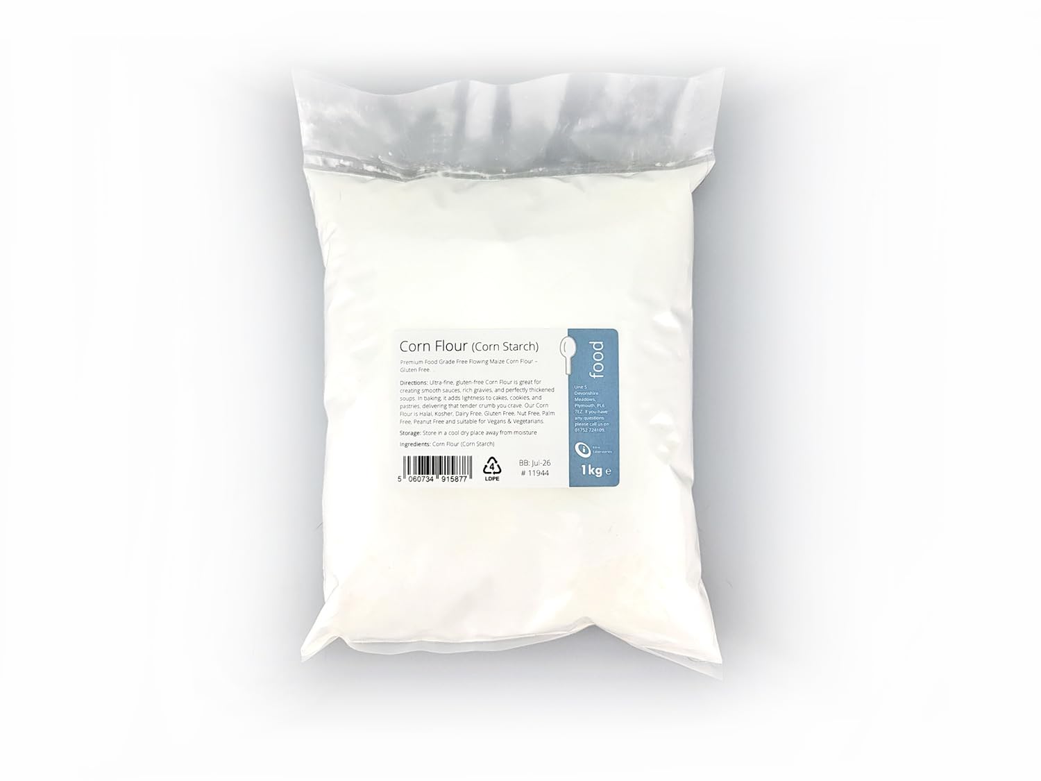 Intralabs Maize Cornflour - Ultra-Fine Thickener | Gluten-Free | 1kg