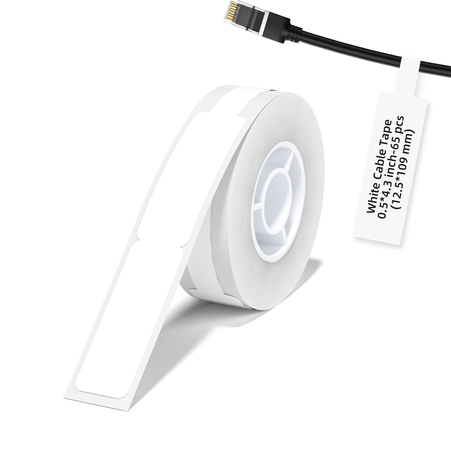 NIIMBOT D11 Label Tape - Standard Laminate Cable Label Print Paper | 0.5"x4.3" | 65 Labels