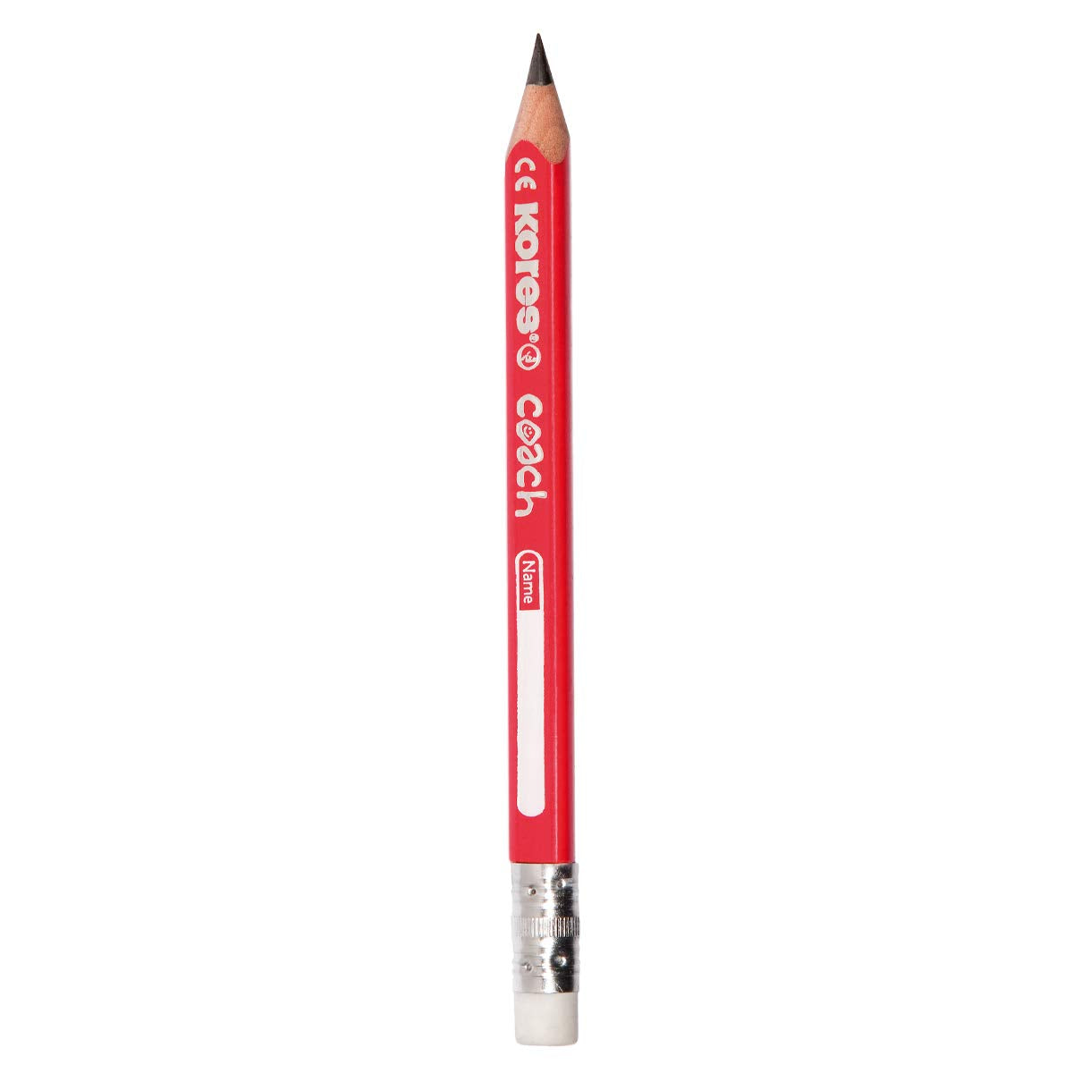 Kores Coach Jumbo HB Graphite Pencil - Soft 4mm Lead, Ergonomic Triangular Shape, with Eraser Tip 4